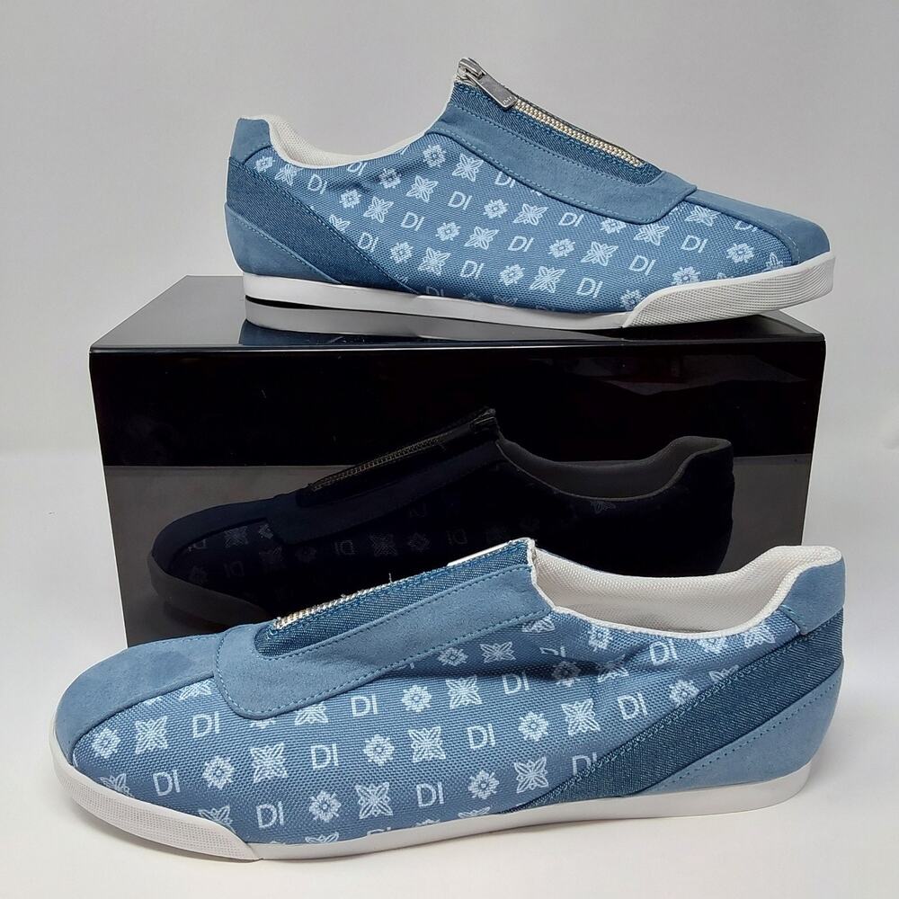 Bradford Exchange Denim Print Zip Slip On Shoes Womens's US 10.5 EU 43